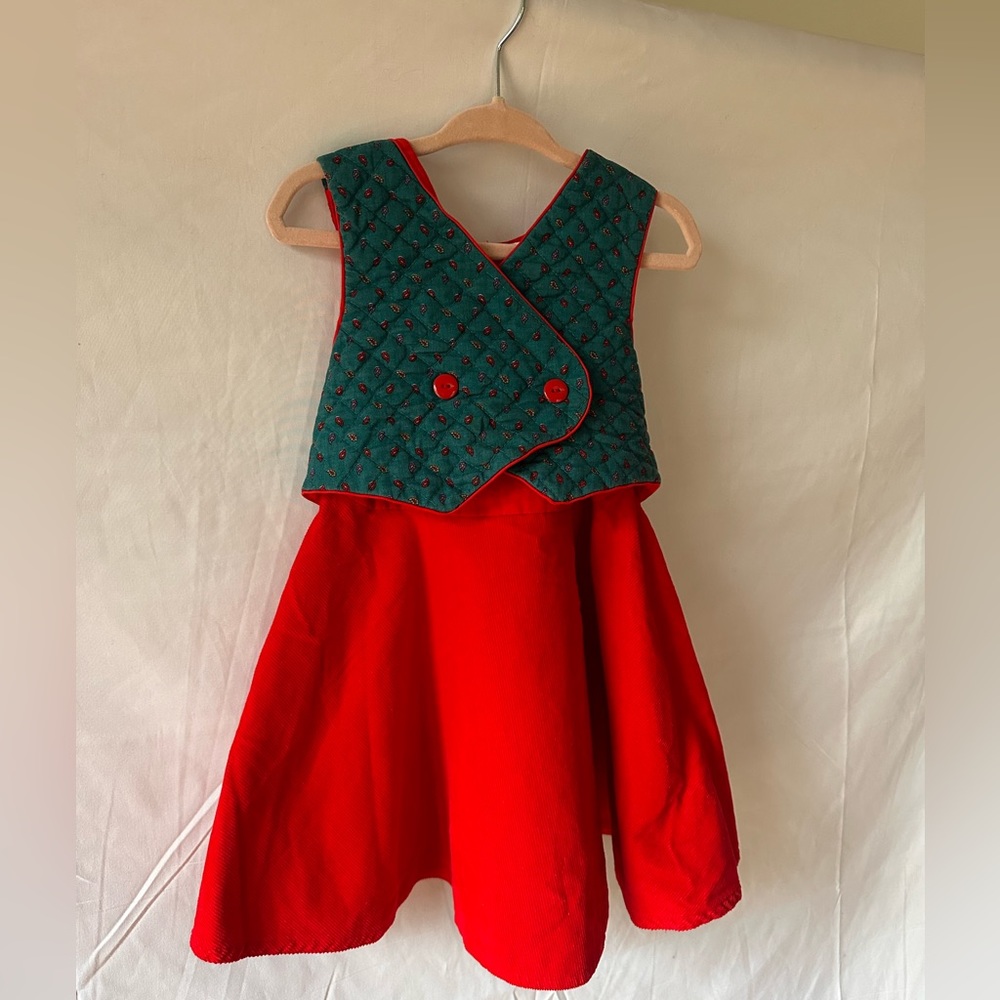 VTG RARE Toddler Girl Corduroy Dress